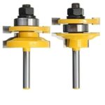2 Teile/satz 1/4 Zoll Schaft 2 Bitschiene & amp;Holm-Fräser-Bit-Set-Fräser-Bits for Holz-Hartmetall-Holzbearbeitungs-Fräser