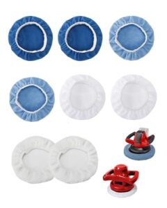Haliya 8er Set Polierhaube für Einhell Poliermaschine Akku CE-CB 18/254 Li, CC-PO 90, 2 Lammwoll-Polierhauben+6 Mikrofaser Polierhauben