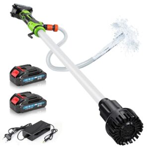 Akku Regenfasspumpe Wasserpumpe mit 2xAkkus, Kabellose Stab-Wasserpumpe, Max. Förderleistung 3000 L/h und Förderhöhe 10 m, Tauchdruckpumpe Kompatibel mit Makita Akku 18V für Pool/Gärten/Teiche