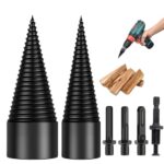 Holzspalter Schraube Kegel Set, 50mm + 32mm Bohrkegel Holzspalter mit 4 Bohrgriffe Spaltholzkegel Holzspalterbohre, Schraube Kegel Schaft Bohrer Brennholzbohrer für Bohrmaschine