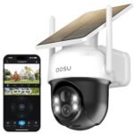 aosu 2K Überwachungskamera Aussen Solar Akku 3MP [360° PTZ Panorama, Integrierter Solarpanel] Kabellos PIR-Bewegungserkennung Automatische Verfolgung Farb-Nachtsicht Ton- & Lichtalarm 2-Wege-Audio