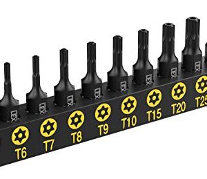 LEXIVON Torx Bit set 13-teiliges T4, T5, T6, T7, T8, T9, T10, T15, T20, T25, T27, T30, T40, Tamper Resistant bitsatz, für bosch, makita, milwaukee, und andere Bohrer (LX-301)