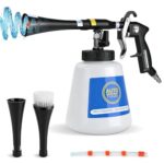 Preciva Druckluft-Reinigungspistole – Ein effizientes Druckluftwerkzeug für die Reinigung von Fahrzeugen und ähnliche Anwendungen – Komplettset bestehend aus Druckluftpistole, Lufttank und zwei Düsena