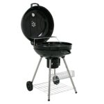 BBQ-Toro Kugelgrill Birch 57 cm | Grillfläche Ø 55 cm | Holzkohlegrill mit Deckel und abnehmbaren Aschekasten | schwarz | Rundgrill | BBQ Grill mit Lüftungsschieber, Barbecue Grill Holzkohle