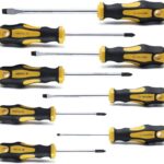 CCLIFE Schraubendreher Set 8tlg Magnetischer Schraubenzieher Satz mit Schlitz, Pozidriv und Kreuzschlitz CR-V Schraubendrehersatz mit Koffer