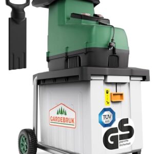 GARDEBRUK® Leisehäcksler 3100 W max. 45 mm Aststärke Elektrisch 60 L Auffangbox Walzenhäcksler Gartenhäcksler Schredder
