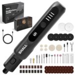 SHALL Akku-Rotationswerkzeug, 3,7 V, 20.000 U/min, 5 Geschwindigkeiten, per USB wiederaufladbares Schleifset mit 70 Zubehörteilen und LED-Licht, Mehrzweck zum Schleifen, Polieren, Bohren, Gravieren