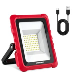 HYCHIKA LED Akku Strahler,20W 2000Lumen 6500K, Mit USB-und TYPE-C Ladeanschlüssen,IP65 Wasserdicht,Geeignet Für Outdoor-Camping,Baustellen