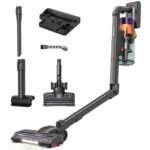 Lubluelu Akku Staubsauger kabellos, 50 kPa, 600 W, selbststehend & faltbar, bis zu 65 Min. Laufzeit, mit Ladestation, 7-stufiges Filtersystem, für Tierhaare, Hartböden & Teppiche