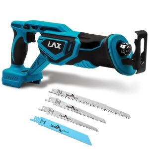 L1NXIXI Akku-Säbelsäge für Makita LXT-18V Akku, Bürstenloser Motor, MAX 3500 SPM, 22 mm Hublänge, Variable Geschwindigkeit, Säbelsäge mit 4 Sägeblätter für Holz und Metall (ohne Akku)