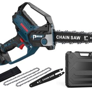 8-Zoll Kettensäge für Bosch 18V GBA-Akku, Auto-Oiler, 6-Zoll und 8-Zoll bürstenlose kabellose Astkettensäge, batteriebetriebene Mini Kettensäge zum Holzfällen, Baumbeschneiden (nur Werkzeug)