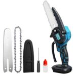 6-Zoll Mini Akku Kettensäge, 18V Handkettensäge, kabellose Kettensäge für Baumtrimmen, Astschneiden, Gartenpflege, Holzarbeiten & Camping(Reiner Kupfermotor)