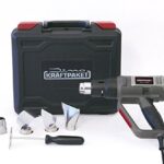 Dino KRAFTPAKET DIY Heißluftpistole 2000W (10 (3+7) Temperaturstufen: 50-600°C, Luft: 250-500L/min) , Heißluftgebläse mit Mica Heizelement, Heißluftfön mit Koffer Farbkratzer und Düsenaufsätze