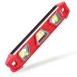 WORKPRO Magnetische Wasserwaage 23 cm, Mini Torpedo-Wasserwaage Mit 3 Libellen 45°/90°/180°, Schlagfeste Blocklibelle, Aluminium-Rahmen, Starker Magnet, Oben Ablesbar, Für Bauprofis