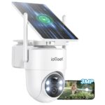ieGeek 2K Überwachungskamera Aussen Solar: 360° PTZ Kamera Überwachung Aussen, 2.4GHz Aussenkamera WLAN kabellos akku mit PIR Bewegungsmelder, Outdoor Kamera mit Farb-Nachtsicht, 2-Wege-Audio, S5
