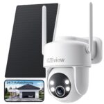 CZEview 2.Gen Überwachungskamera Aussen Akku Solar, Kontinuierliche Aufzeichnung 24/7, Automatische Verfolgung, 2K, 360° PTZ Kamera Überwachung Außen, Kabellos, 2.4GHz WLAN (2. Gen Kamera)