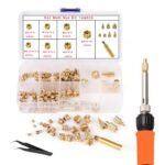 168 Stück Gewindeeinsätze Set für 3D Druck, M2 M2.5 M3 M4 M5 M6 M8 Gewindeeinsätze mit 90W Lötkolben & 6 Lötspitzen, Heat Set Insert Zubehör