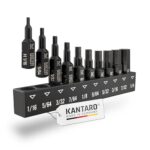 KANTARO 3042 10-tlg. Sechskant Imperial Bitsatz ZOLL - Made in Germany für zöllige Innensechskant Schrauben
