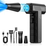FORETOO Elektrische Staubgebläse, 3-Gang 150000 U/min Compressed Air Duster, Cordless Wiederaufladbar Druckluftspray PC Reinigungsset Mit 7500mah Akku für Car,Laptop,Tastatur,Auto,Bürogeräte,Sof