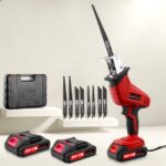 YELYEE Säbelsäge Akku 21V & Reciprosäge, 4000 RPM Kabellos mit 2x 2.0Ah Akku, 8 Sägeblätter für Holz Metall, Fuchsschwanz Säge Elektrisch für Baustelle Garten