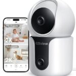 CZEview 3MP+3MP Dual Kameras Überwachung Innen, 5Ghz WLAN 360° Hundekamera Haustierkamera mit APP, Überwachungskamera Innen, ABO Optional, Indoor Camera