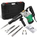 Telituny Abbruchhammer Betonhammer, 1400W 30J Bohrhammer SDS Plus Stemmhammer mit Spitzmeißel Flachmeißel, 3600 BPM Industrielle Elektroabbruchhammer mit Anti-Vibrationshandgriff, für Schiefer Beton