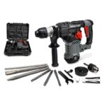Practixx SDS-Plus Bohrhammer PX-BH-7V | 7 Joule Schlagkraft | 1500W Bohrmaschine | 6 variable Geschwindigkeiten 0-920 U/min | 4250BPM | 3m Kabel & 32mm Bohrleistung | mit Koffer, Bohrer & Adapter