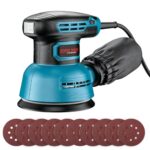 VOBOR 125 mm Exzenterschleifer mit Vibrationsdämpfung und Staubfangbehälter, 300W 6 Geschwindigkeiten, 12000 U/min, Schleifmaschine für Holzbearbeitungsprojekte und Heimwerkerarbeiten