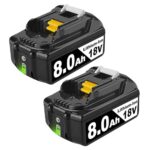 2 Stück 8000mAh 18V Li-ion Akkus Kompatibel mit Makita Akku 18v BL1860B Ersatz für Makita Akku BL1860B BL1850B BL1840 BL1830 BL1815 BL1835 BL1845 BL1850 194205-3 mit LED Indikator (2)