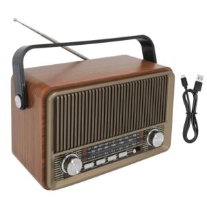 AM/FM/SW Retro Radio mit Bluetooth, Kofferradio mit 1200mAh Akku, Küchenradio Nostalgie Radio Klein, Vintage Radios, Unterstützt USB/TF/AUX Funktion, Einfaches Radios für Zuhause, Büro, Outdoor