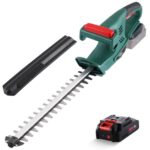 Akku Heckenschere, POSENPRO Elektro Heckenschere Elektrischer Heckenschneider, 45cm Schnittlänge, 20V Akku 2,0 Ah mit Ladegerät, 14mm Zahnabstand Dual Schnittklingen, Ideal für Hohe Hecken