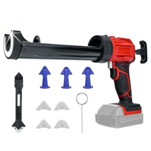 Schnurlose Dichtungspistole für Milwaukee 18V Akku, elektrische Dichtungspistole mit 450lm LED-Licht und 4 einstellbaren Geschwindigkeiten, 10 Oz/300ml für Küche/Bad/Fensterabdichtung（ ohne Akku）