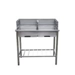 Grilltisch aus Edelstahl, Outdoorküche, Holzkohhlegrill mit zwei Grillflächen