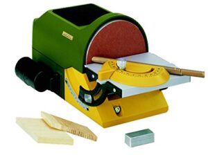 Proxxon Tellerschleifgerät TG 125/E (Schleifteller 125 mm, Tisch verstellbar, mit Winkelanschlag, mit Schraubzwinge, Anschluss für Absauganlage) 27060, (L x B x H) 300 x 140 x 160 mm