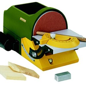 Proxxon Tellerschleifgerät TG 125/E (Schleifteller 125 mm, Tisch verstellbar, mit Winkelanschlag, mit Schraubzwinge, Anschluss für Absauganlage) 27060, (L x B x H) 300 x 140 x 160 mm