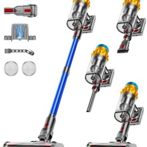 AIDTIPS Akku Staubsauger, 50KPA/600W/70Mins Staubsauger Kabellos mit Selbststehend, 1,8L Großer Staubbecher, Anti-Tangle-Bürste, 8-stufiges Filtersystem Grünes Licht für Hartböden Teppiche Tierhaare