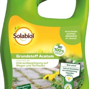 Solabiol Grundstoff Acetum, unterstützt die Beseitigung von Unkraut auf Wegen, Plätzen und Terrassen, 3 Liter Kanister