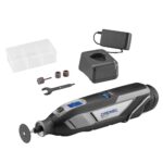 Dremel 8240 Akku-Rotationswerkzeug, 12V 2Ah Lithium-Ionen-Akku, Multifunktionswerkzeug Set mit 5 Zubehören, variable Drehzahl 5.000–35.000/min, und schnelle Ladezeit
