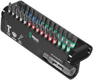 Wera Sechskant Bitsatz schlagfest Sechskant 3, Sechskant 4, Sechskant 5, Sechskant 6, PH1, PH2, PH3, PZ2, PZ3, T20,