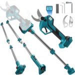 Akku Astschere teleskop 2 IN 1 Gartenschere mit teleskopstange 50mm für Makita 18V (ohne Akku) Bürstenlosen Elektrisch Astsäge Ast Schere LCD baumschere zum Beschneiden von Bäumen Obstbäumen