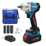 Vikky BL500 20V Akku-Schlagschrauber, 500Nm Drehmoment, Vier Modi, Bürstenloser Motor, LED-Licht, 20V 4.2Ah Batterie, 0-2400 RPM, Für M12-M26 Bolzen, 1.1kg, Ein Jahr Garantie