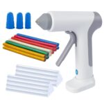 Heißklebepistole mit 20 Transparenten & 12 Farbigen Klebestiften, 15s Ultra-Schnellaufheizen, Mini Heißklebepistole Wiederaufladbar USB-C, Kupferkanne, Ideal für DIY, Basteln & Reparaturen