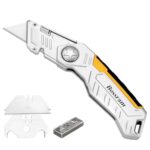 Tutee Universalmesser Portabel, Teppichmesser Profi, Cuttermesser Profi, Cutter Messer mit Aluminiumgehäuse, mit 4 Ersatzklingen, Geeignet zum Schneiden von Papier, Karton und Kunststoff