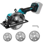 6“ Akku Handkreissäge Kompatibel mit Makita 18V Lithium-Akku, Bürstenlose Mini Kreissäge mit 3 Sägeblättern, Einstellbarer Schnittwinkel, Akku Handkreissäge für Holz Kunststoff Metall (ohne Akku)