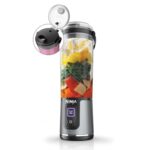 Ninja Blast Tragbarer Mixer & Smoothie Maker, 530ml Becher mit Auslaufsicherem Deckel & Trinköffnung, Leistungsstark, Kabellos & Wiederaufladbar, Zerkleinert Eis & Gefrorenes Obst, Schwarz, BC151EUBK