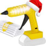 Powtree heißklebepistole akku für Dewalt 20V Akku, heißklebepistole kabellos, schnell Aufheizung, klebepistole für DIY, Handwerk und Schnelle Reparaturen (mit 30 11-mm-Klebestiften, Ohne Akku)