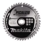 Makita E-11184 EFFICUT Kreissägeblatt Ø 190 x 1,85 x 20 mm, 45 Zähne, 10° Zahnwinkel, für saubere und schnelle Schitte in Holz, für Akku-Kapp- und Gehrungssägen