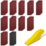 URAQT Profi Schleifpapier Set, 131 Stück Nass und Trocken Sandpapier mit 90x30 mm Schleifklotz, Körnung 40/60/80/100/120/150/180/240/320/400/600/800/1000, für Holz, Metall, Auto, Lack, Stein, Glas