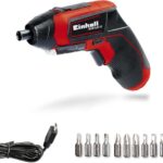 Einhell Akkuschrauber TE-SD 3,6/1 Li (Li-Ion, 3.6 V, 4.5 Nm Drehmoment, Micro-USB-Lader, Magnetbithalterung, LED-Beleuchtung, Softgrip, inkl. 10-teiliges Bit-Set)
