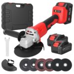 Akku Winkelschleifer 125 mm, Upgrade Akku Trennschleifer mit 2× 3.0Ah Akkus & Ladegerät, Bürstenloser Motor Winkelschleifer Akku mit 6 Sägeblätter, 12000U/min, für Präzises Trennen